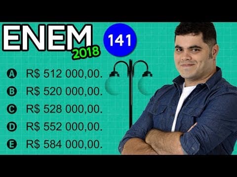 Thumbnail da aula: 🔥 ENEM 2018 Matemática 141 👉🏻 Progressão Aritmética e Valor Máximo na Colocação de Postes