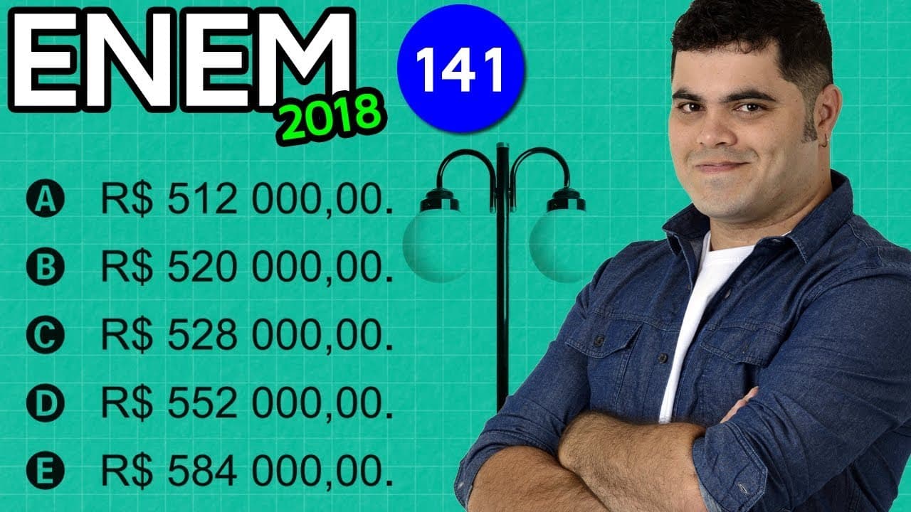 Thumbnail: 🔥 ENEM 2018 Matemática 141 👉🏻 Progressão Aritmética e Valor Máximo na Colocação de Postes
