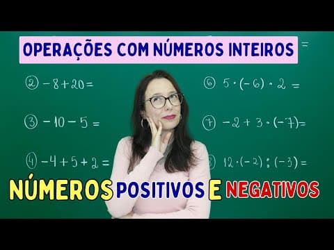 Thumbnail da aula: EXPRESSÕES COM NÚMEROS INTEIROS - Professora Angela Matemática