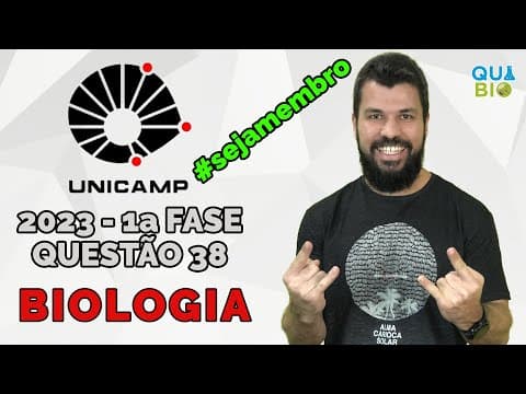 Thumbnail da aula: UNICAMP 2023 - Questão 38 - Na transformação de energia luminosa em energia química pelas plantas