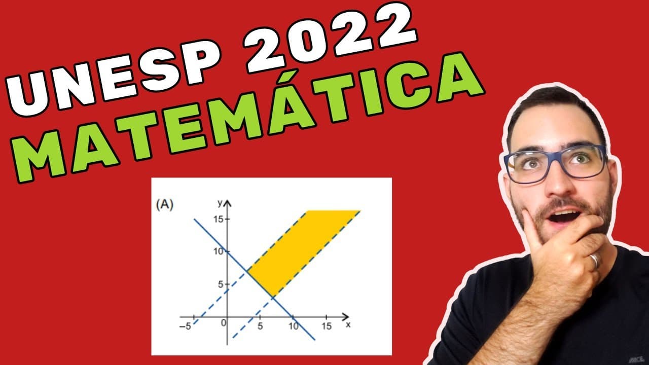 Thumbnail: UNESP 2022 | 2º DIA MATEMÁTICA | A soma de dois números x e y é maior ou igual a 10