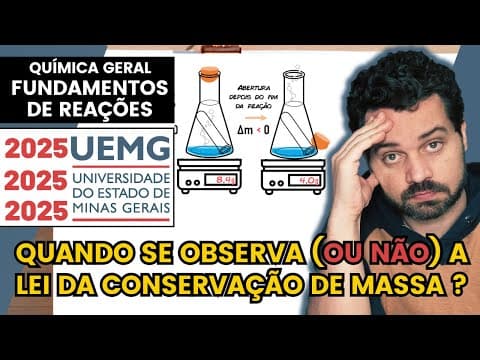 Thumbnail da aula: ✏️ UEMG 2025 | Em uma reação de decomposição do clorato de potássio, (KClO3) aquecido, a equação
