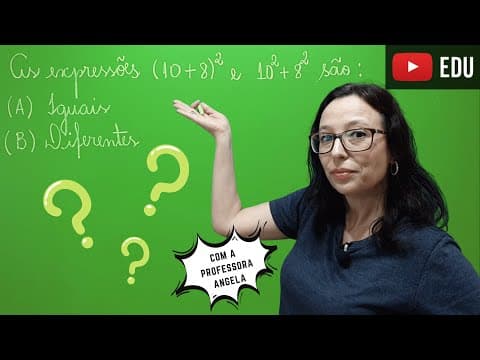 Thumbnail da aula: Expressões Numéricas com Potenciação - Matemática Básica - Revisão - Professora Angela