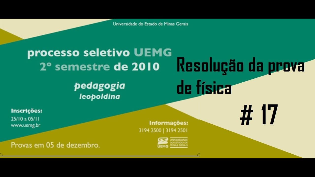 Thumbnail: Resolução da prova de FÍSICA – UEMG – 2010/2 – Questão:17.