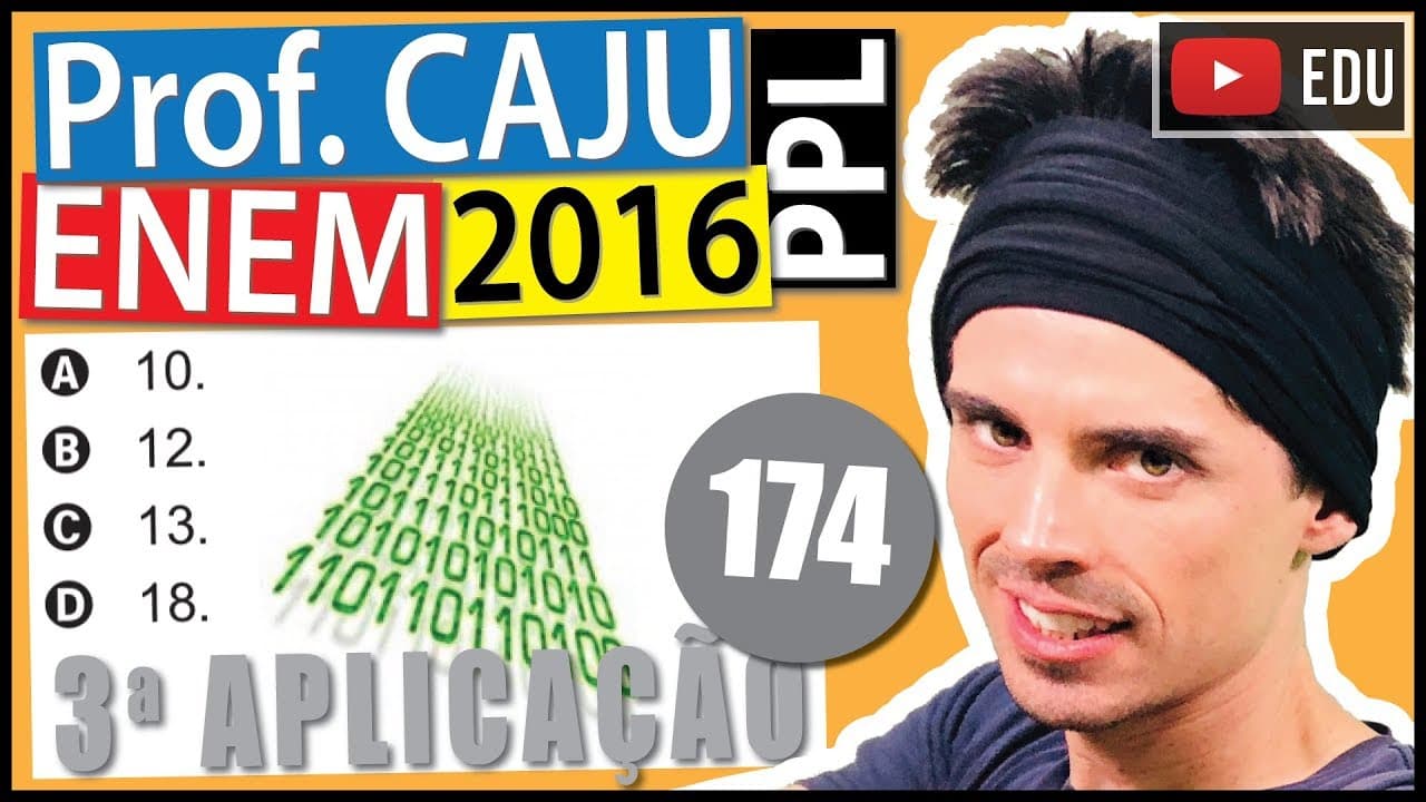 Thumbnail: [ENEM 2016 PPL] 174 📓 ANÁLISE COMBINATÓRIA Computadores utilizam, por padrão, dados em formato