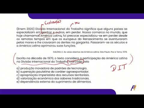 Thumbnail da aula: ENEM 2020 - Do meio natural ao espaço da Globalização | Divisão Internacional do Trabalho...
