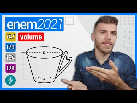 Thumbnail da aula: 🛑170 Enem 2021 - VOLUME - Uma pessoa comprou uma caneca para tomar sopa, conforme ilustração.
