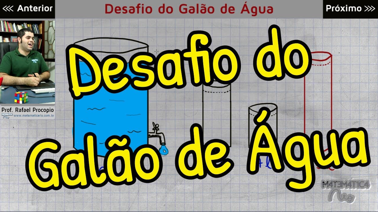 Thumbnail: RACIOCÍNIO LÓGICO - Desafio do Galão de Água | Matemática Rio