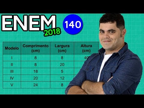 Thumbnail da aula: 🔥 ENEM 2018 Matemática 140 👉🏻 Geometria Espacial, Cilindro e Cálculo de Divisão Simples