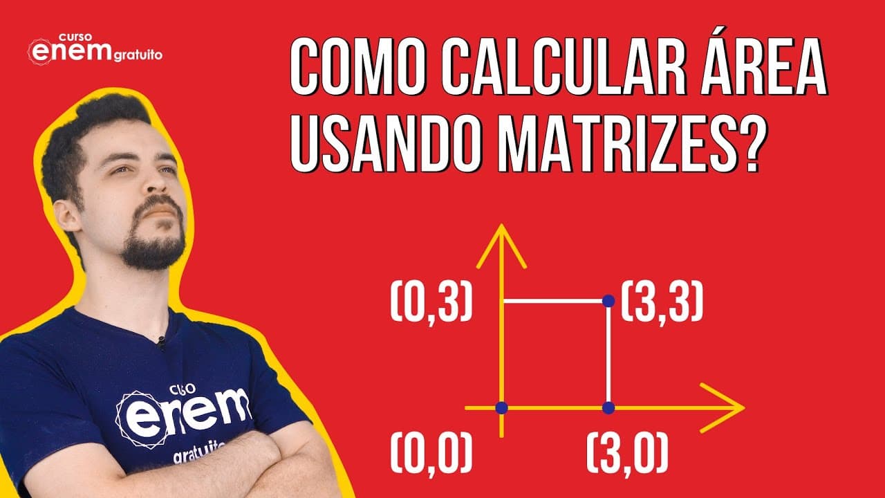 Thumbnail: COMO CALCULAR ÁREA USANDO MATRIZES? | Resumo de Matemática para o Enem. Professor Lucas Borguezan