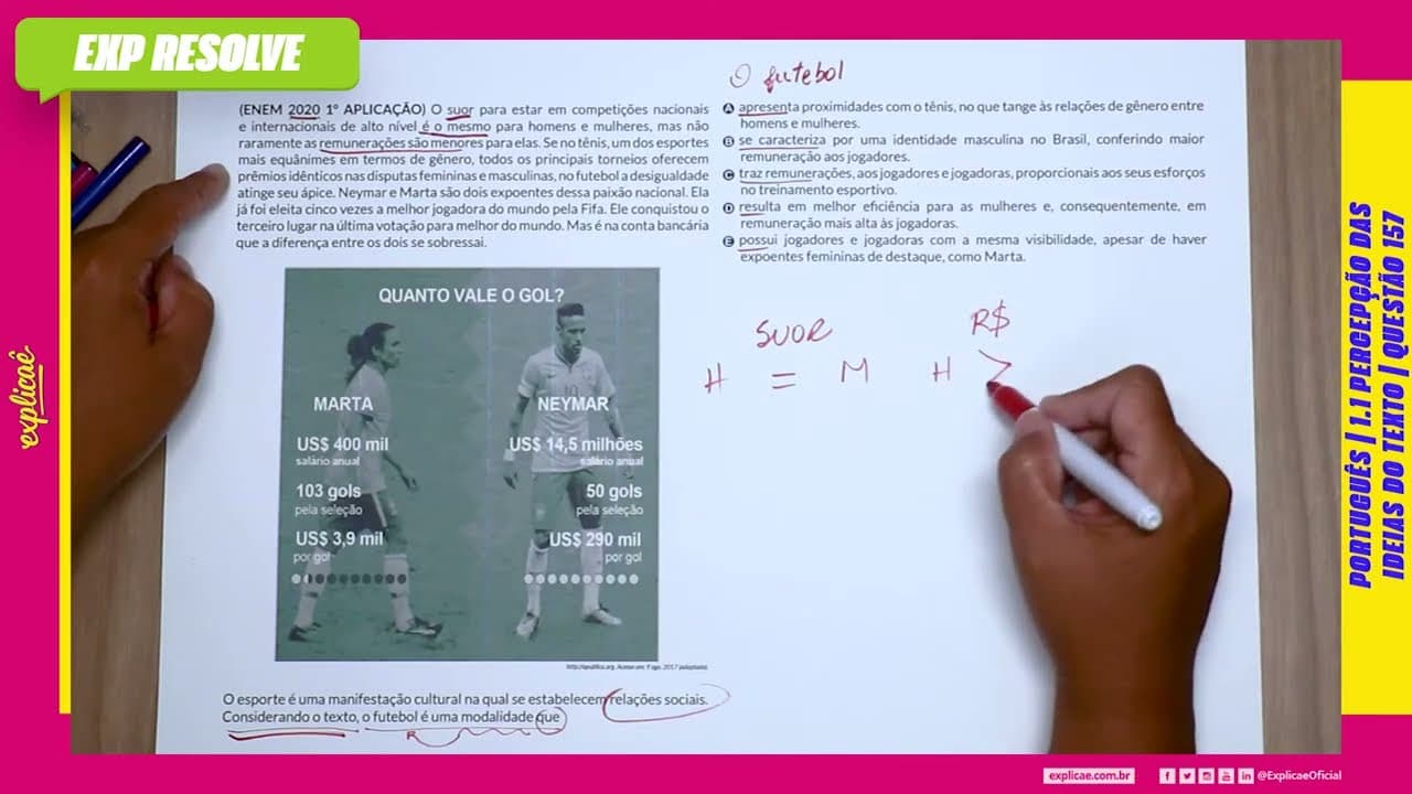 Thumbnail: O SUOR PARA ESTAR EM COMPETIÇÕES NACIONAIS E INTERNACIONAIS DE(...) | PERCEPÇÃO DAS IDEIAS DO TEXTO
