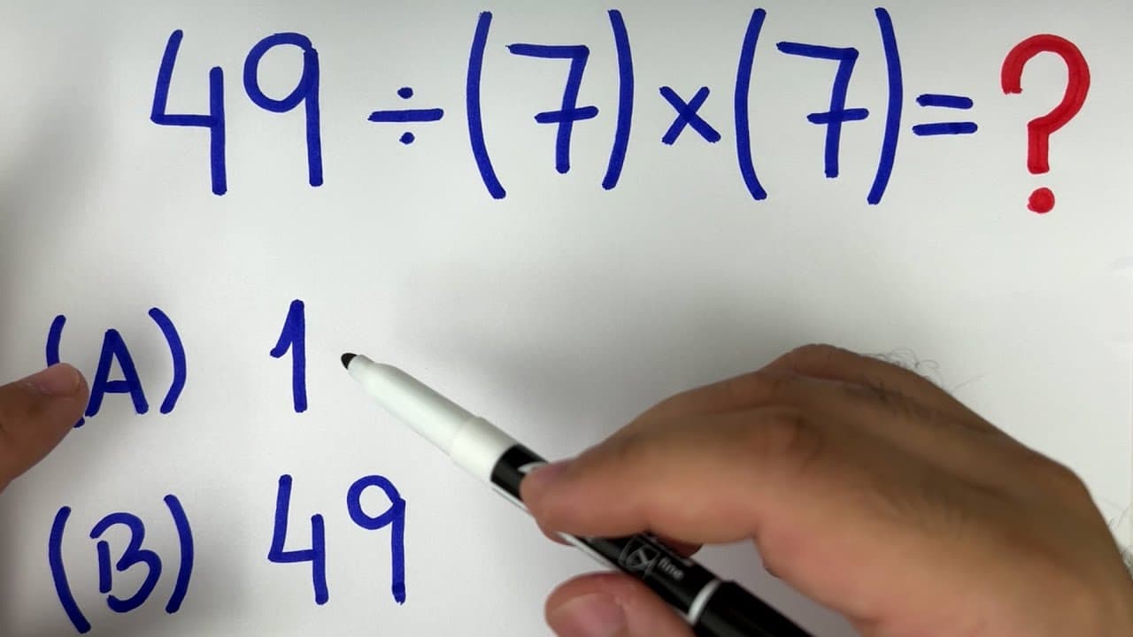 Thumbnail: 🤯 MATEMÁTICA BÁSICA DESBUGADA - 49÷(7)×(7) ? Você consegue resolver expressão numérica bugante?