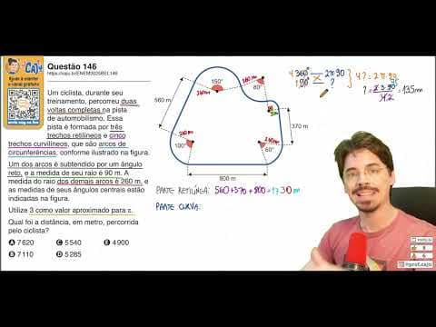 Thumbnail da aula: [ENEM 2025 Belém] 146 📘 GEOMETRIA PLANA Um ciclista, durante seu treinamento, percorreu duas voltas