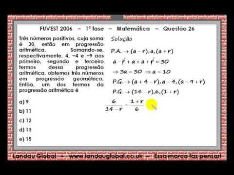 Thumbnail da aula: FUVEST USP 2006 MAT P1 Q26