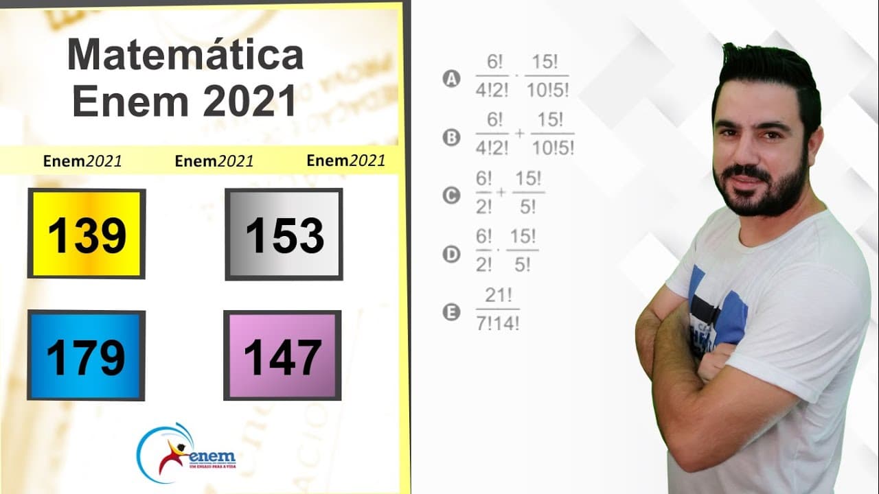 Thumbnail: ENEM 2021 | Questão 139 (prova amarela) | Uma pessoa produzirá uma fantasia utilizando como [...]