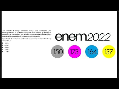 Thumbnail da aula: ENEM 2022 | Um borrifador de atuação automática libera, a cada acionamento...