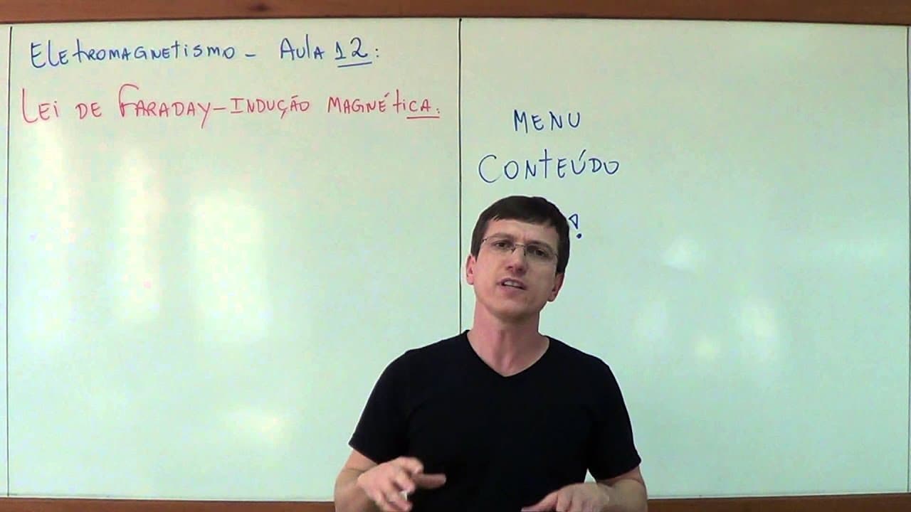 Thumbnail: Lei de Faraday - Indução eletromagnética - Eletromagnetismo - Aula 12 (Menu) - Prof. Marcelo Boaro