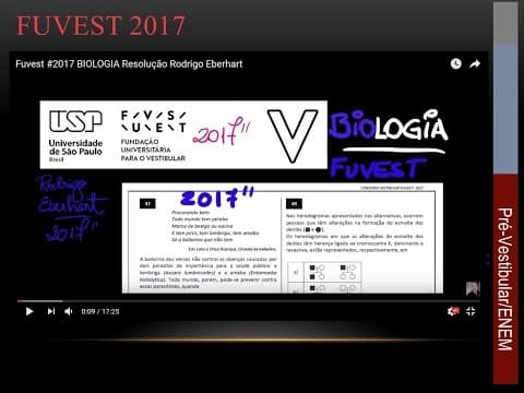 Thumbnail da aula: Fuvest #2017 BIOLOGIA  Resolução  Rodrigo Eberhart