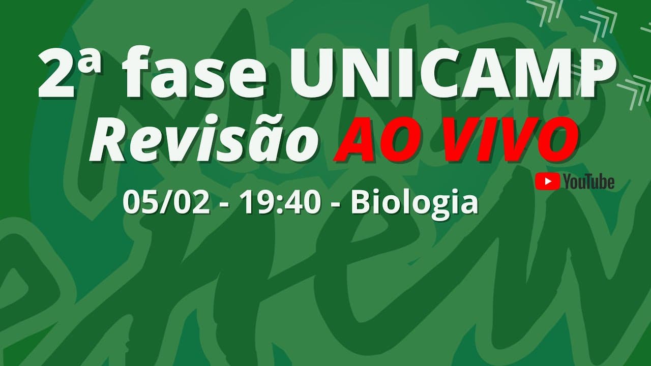 Thumbnail: 2ª fase UNICAMP - Revisão de Biologia AO VIVO