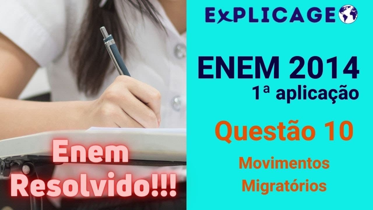 Thumbnail: Treinamento Enem 2014 – 1ª Aplicação – Questão 10 (Migrações) – Vamos Gabaritar Geografia no ENEM?