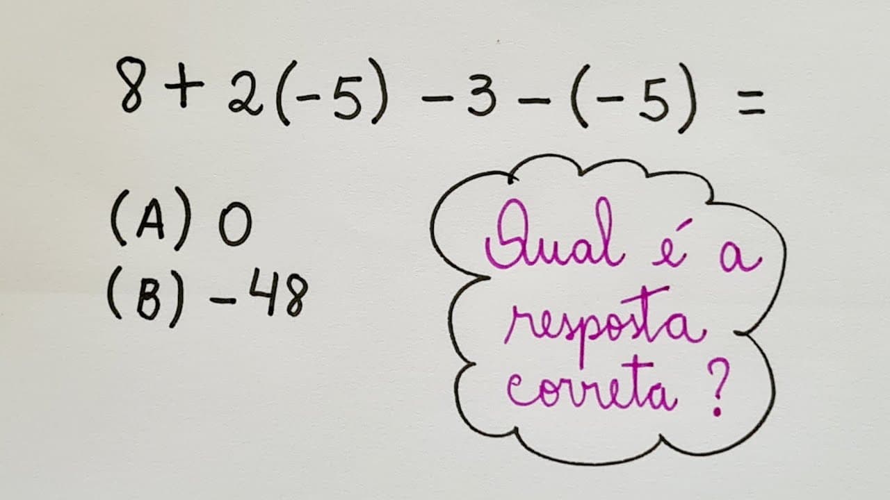 Thumbnail: 😲❓Qual é a resposta? Expressão Numérica - Professora Angela Matemática