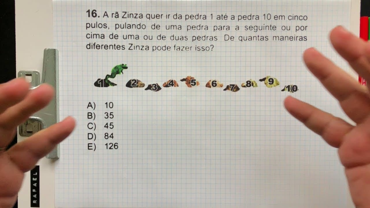 Thumbnail: ⚠️ Gabarito OBMEP 2019 👉🏻 Rã Zinza e PERMUTAÇÃO COM REPETIÇÃO (Análise Combinatória)