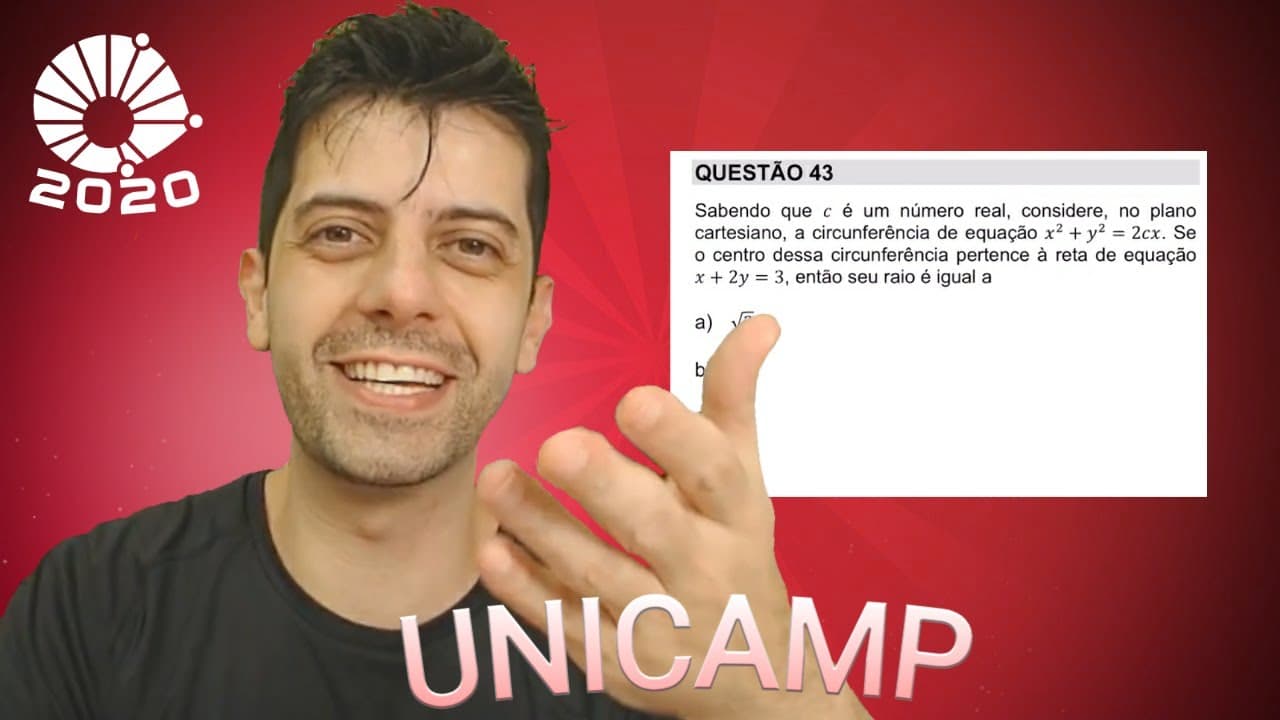 Thumbnail: UNICAMP 2020 1a fase - Q43 Mat - Sabendo que 𝑐 é um número real