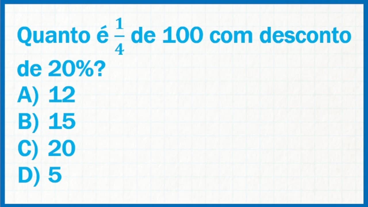 Thumbnail: Se você passou pelo ensino fundamental deveria saber fazer essa questão!