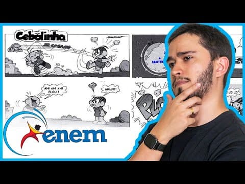 Thumbnail da aula: ENEM 2014 - Um professor utiliza essa história em quadrinhos para discutir com os estudantes o movim