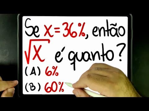 Thumbnail da aula: 🔥 RAIZ QUADRADA DE PORCENTAGEM COMO VOCÊ NUNCA VIU ANTES! 😱 Você consegue resolver?