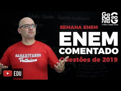 Thumbnail da aula: GEOGRAFIA - ENEM COMENTADO 2019 - QUESTÃO 49 CAD AZUL - O Instituto Brasileiro do Meio Ambiente...