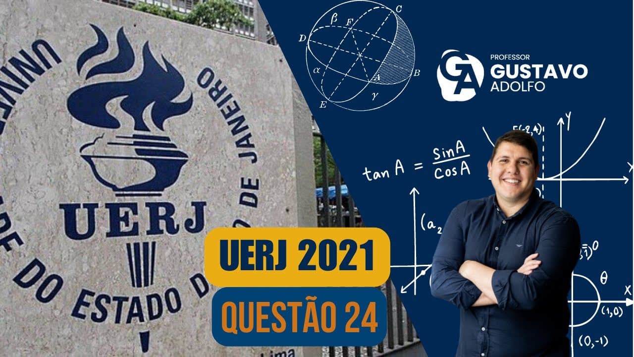 Thumbnail: UERJ 2021 | Matemática | Questão 24 | A figura a seguir representa uma circunferência de centro...