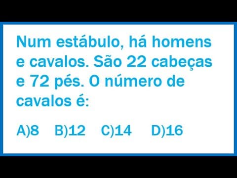 Thumbnail da aula: 🔥 O problema dos homens e dos cavalos!!! Tente resolver!!!