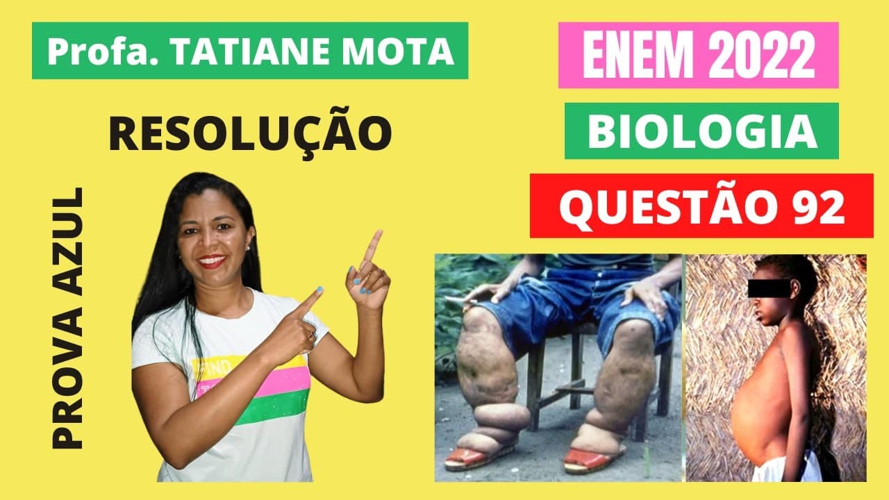 Thumbnail: ✅[ENEM 2022] # BIOLOGIA # QUESTÃO 92 – FILARIOSE E LEISHMANIOSE- De acordo com a Organização Mundial
