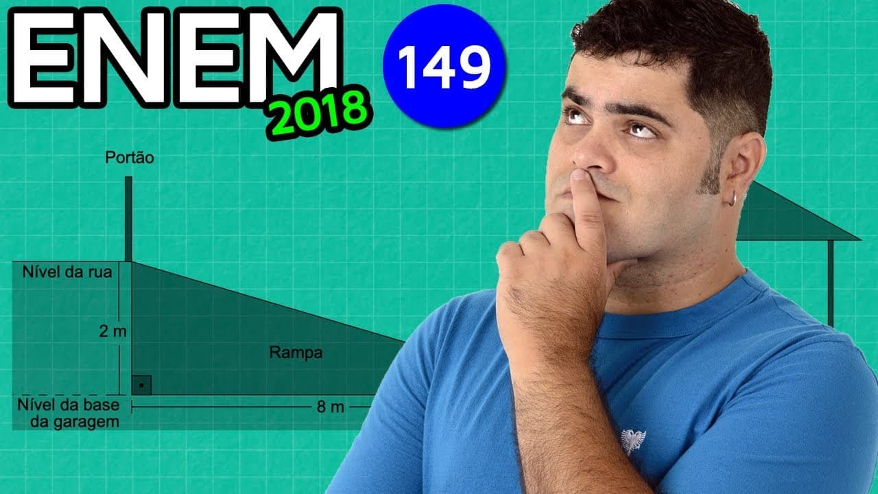 Thumbnail: 🔥 ENEM 2018 Matemática 149 👉🏻 Nível da Garagem, Porcentagem e Geometria