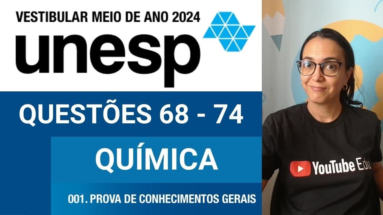 Thumbnail: UNESP meio do ano 2024 QUÍMICA - Prova teste inteira