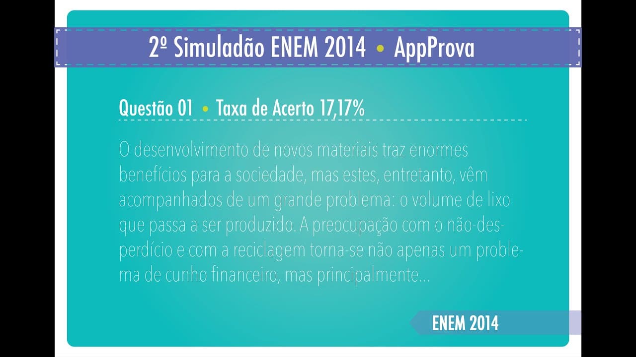 Thumbnail: 2º Simuladão ENEM 2014 - AppProva - Correção