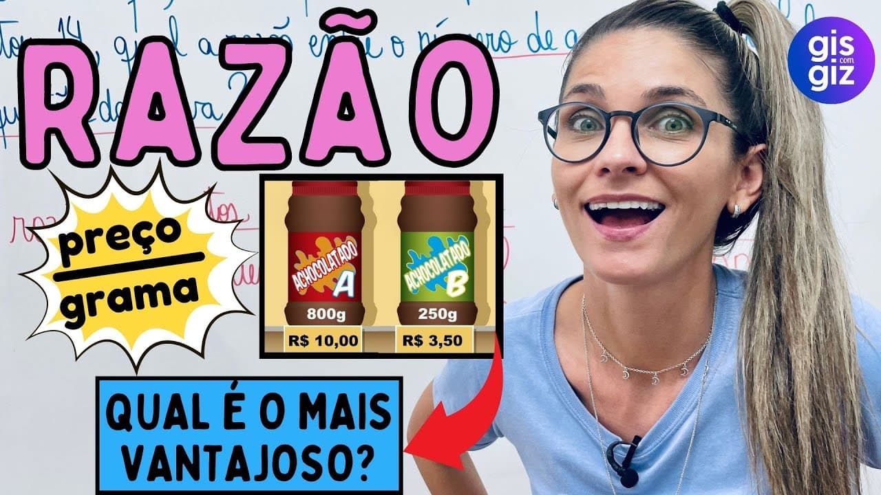 Thumbnail: RAZÃO MATEMÁTICA | EXPLICAÇÃO E EXERCÍCIOS SOBRE RAZÃO | Prof. Gis/