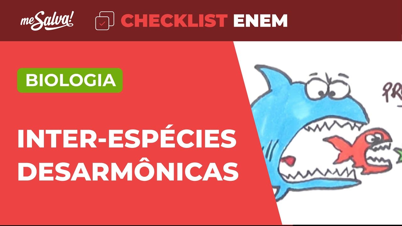 Thumbnail: Relações Inter-Específicas Desarmônicas - Biologia | Checklist ENEM | Me Salva!