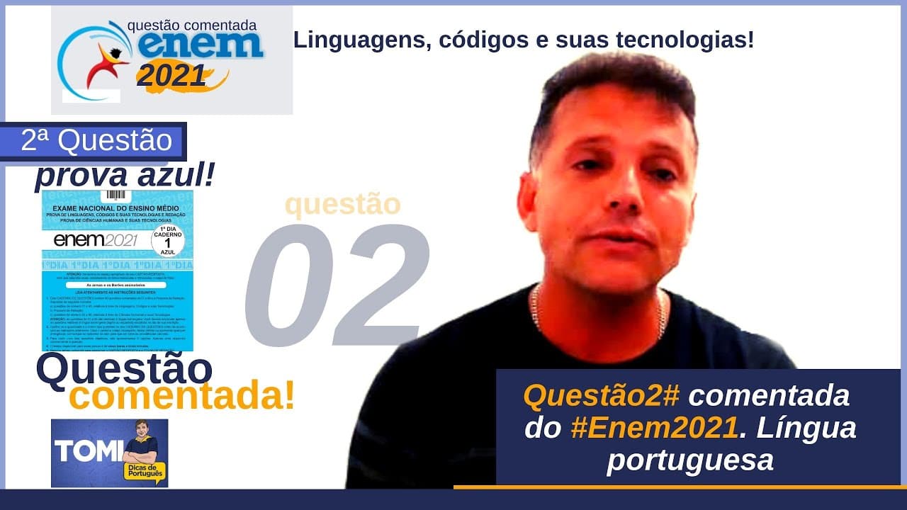 Thumbnail: #Questão #2 comentada do #Enem2021. Língua portuguesa
