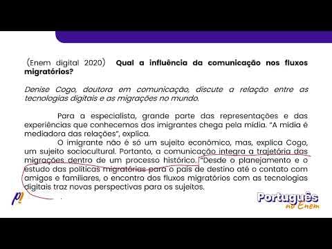 Thumbnail da aula: ENEM DIGITAL 2020 - INTERPRETAÇÃO E INFERÊNCIA DE TEXTOS | Qual a influência da comunicação nos...