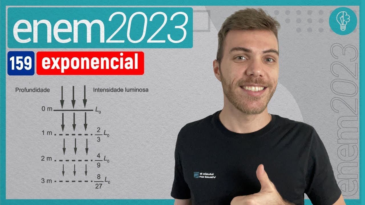 Thumbnail: ENEM 2023 - O esquema mostra como a intensidade luminosa decresce com o aumento da... - EXPONENCIAL