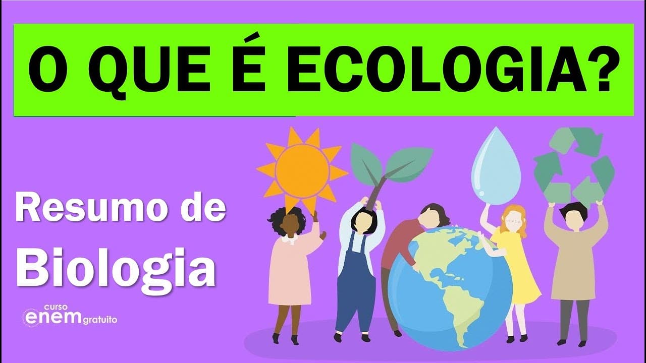 Thumbnail: O QUE É ECOLOGIA | Resumo de Biologia para o Enem & Encceja. Profe Juliana Evelyn Santos