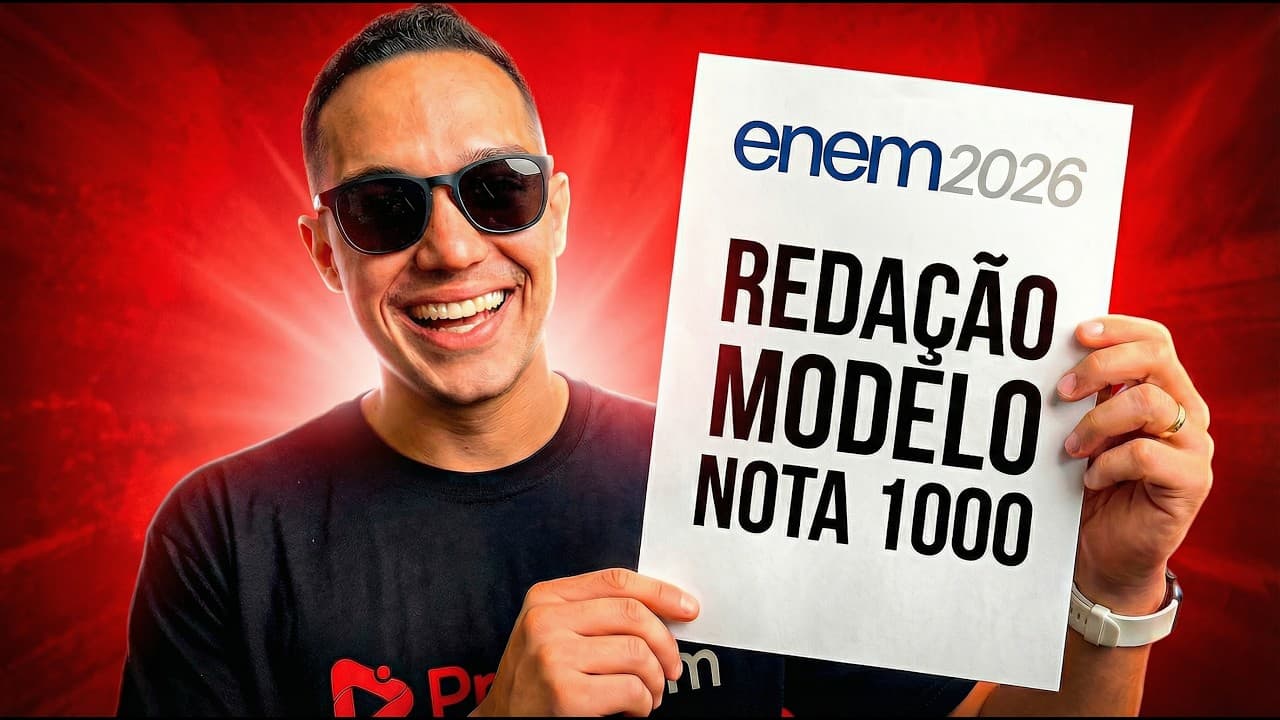 Thumbnail: MELHOR MODELO DE REDAÇÃO PARA O ENEM 2026
