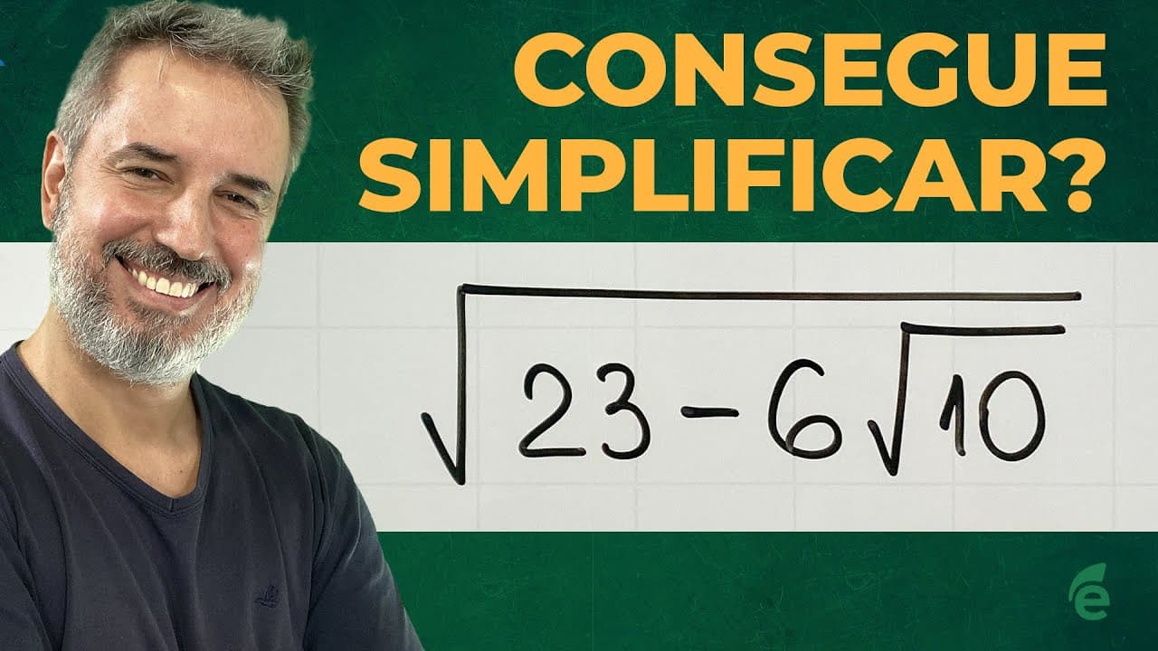 Thumbnail: Desafio de Matemática Básica: como simplificar √(23−6√10) ? [Horizontal]