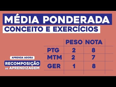 Thumbnail da aula: MÉDIA PONDERADA: conceito e exercícios | Matemática | Recomposição de Aprendizagem | Lucas Borguezan