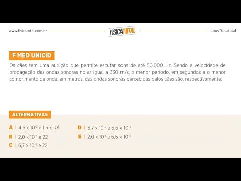 Thumbnail da aula: Lista 01 EXEMPLO 12 Audição e Ondas Sonoras