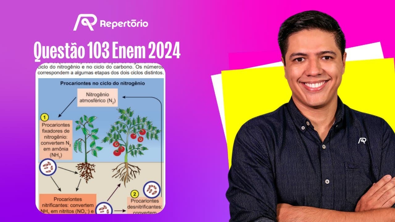 Thumbnail: [ENEM 2024] Questão 103: O esquema representa a ação de organismos...