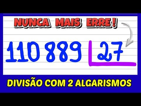 Thumbnail da aula: DIVISÃO COM 2 ALGARISMOS!! APRENDA COMO FAZER DIVISÃO! EXPLICAÇÃO PARA APRENDER MATEMÁTICA AGORA!