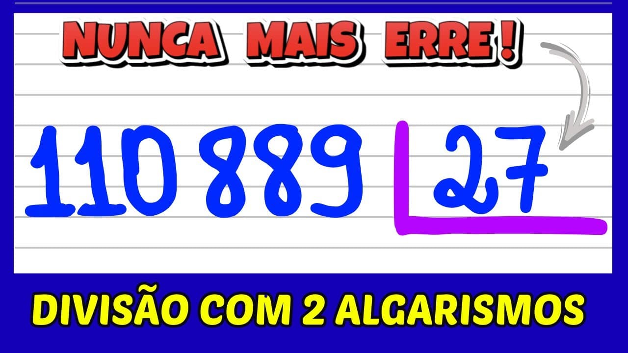 Thumbnail: DIVISÃO COM 2 ALGARISMOS!! APRENDA COMO FAZER DIVISÃO! EXPLICAÇÃO PARA APRENDER MATEMÁTICA AGORA!